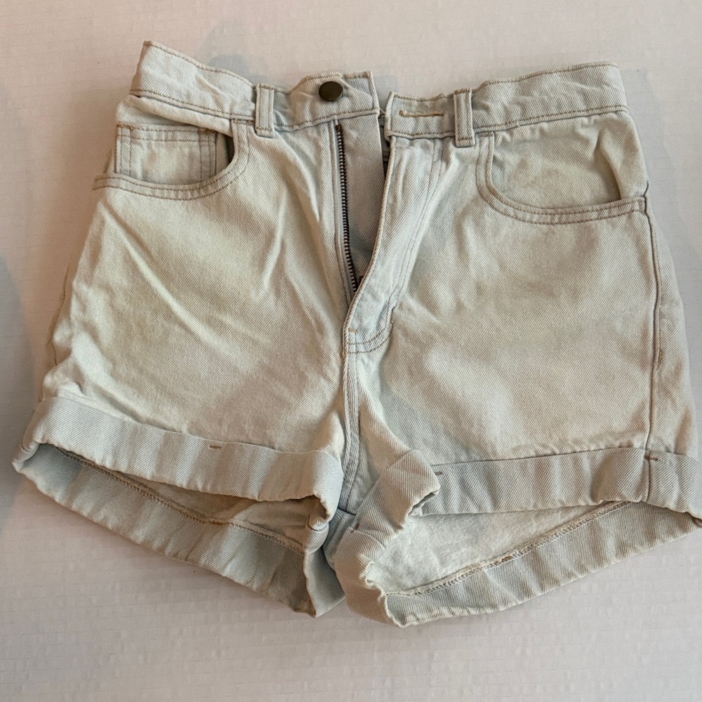 American Apparel High Waist Cream Shorts